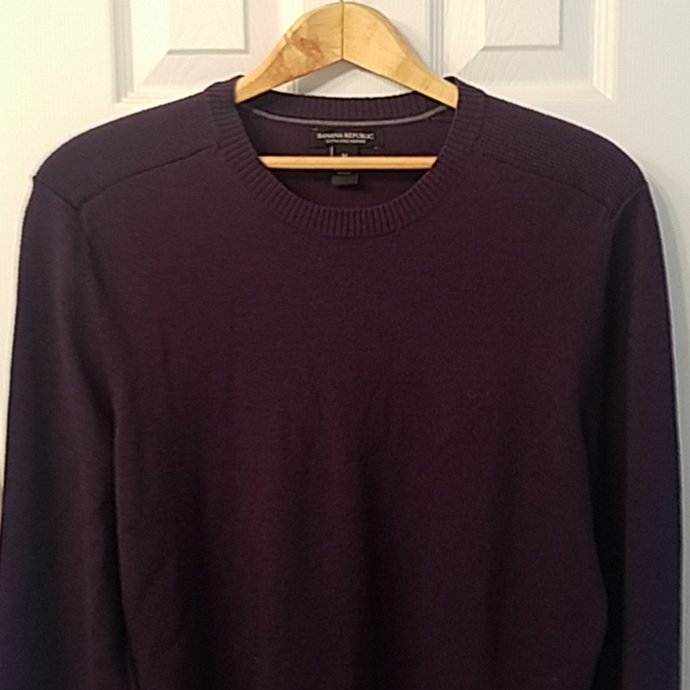 Banana Republic 100% Merino Wool Purple Sweater M